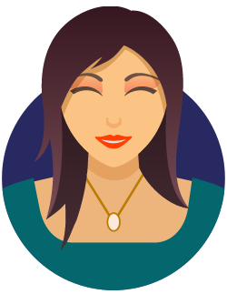 stylized woman's face with long hair and makeup on